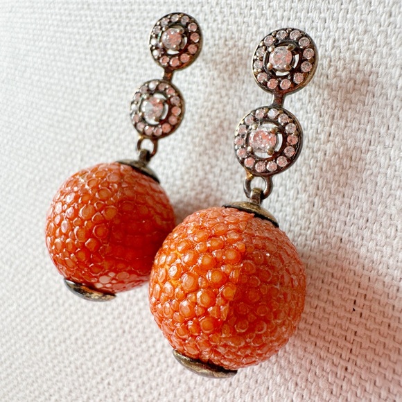 Anthropologie Orange drop earrings - Picture 2 of 3